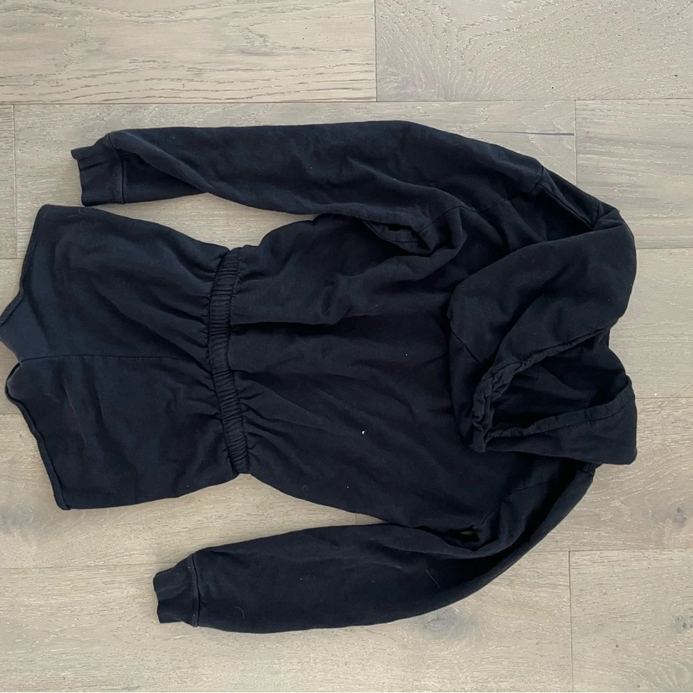 Vitamin A Black Long-Sleeve Hooded Resort Romper Beach Cover-Up